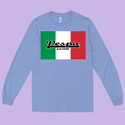Vespa Motorcycle Long Sleeve Tee Designed By Artisfamous