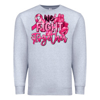 Heather Grey we fight together breast cancer Premium Sweatshirt - RanaPortraitStore