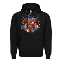 Black moo rica highland cow Zipper Hoodie - RanaPortraitStore