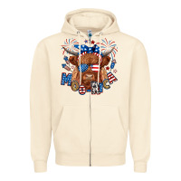 Sandshell moo rica highland cow Zipper Hoodie - RanaPortraitStore