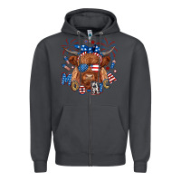 Smoke moo rica highland cow Zipper Hoodie - RanaPortraitStore