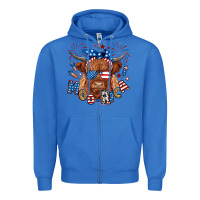 True Royal moo rica highland cow Zipper Hoodie - RanaPortraitStore