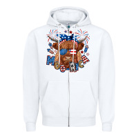 White moo rica highland cow Zipper Hoodie - RanaPortraitStore