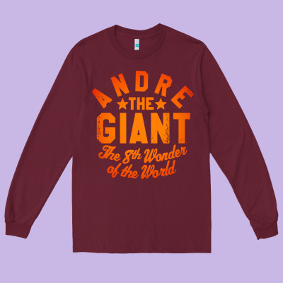 Andre The Giant 8th Wonder Of The World Long Sleeve Tee Designed By Artisfamous