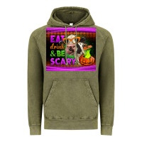 Vintage Olive eat drink and be scary cow Vintage Hoodie - LillyAllenDesigns