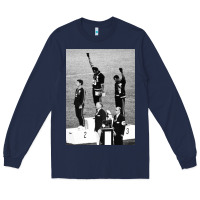 Navy black power black fist 1968 olympics Long Sleeve Tee - artisFamous