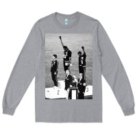 Heather Grey black power black fist 1968 olympics Long Sleeve Tee - artisFamous