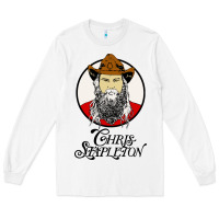 White chris stapleton Long Sleeve Tee - artisFamous
