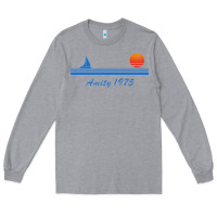 Heather Grey amity island 1975 Long Sleeve Tee - artisFamous