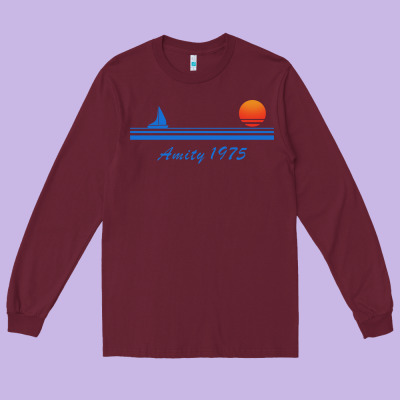 Amity Island 1975 Long Sleeve Tee Designed By Artisfamous