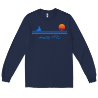 Navy amity island 1975 Long Sleeve Tee - artisFamous