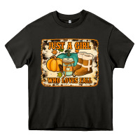 Asphalt just a girl who loves fall cowhide background Heavy Core Tee - Jasminsmagicworld