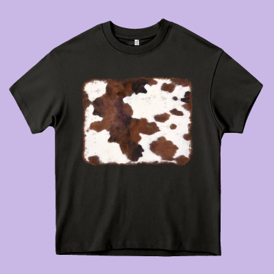 Brown Cowhide Background Heavy Core Tee Designed By Cowcowdesign