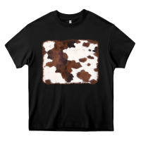 Black Brown Cowhide Background Heavy Core Tee - CowCowDesign