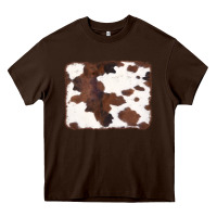 Chocolate Brown Brown Cowhide Background Heavy Core Tee - CowCowDesign