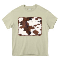 Mossy Brown Cowhide Background Heavy Core Tee - CowCowDesign