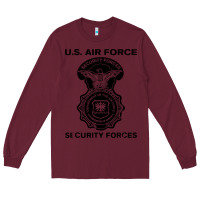 Burgundy air force security forces Long Sleeve Tee - artisFamous