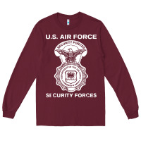Burgundy air force security forces Long Sleeve Tee - artisFamous