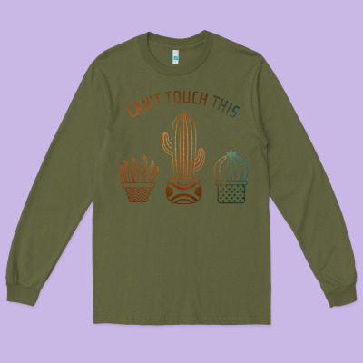 Cool Cactus Long Sleeve Tee Designed By Artisfamous