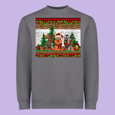 Joy Reindeer Heavyweight Sweatshirt Designed By Jasminsmagicworld