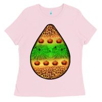 Bubblegum Pink halloween pumpkin teardrop Ladies Tee - BundleAndBundleShop