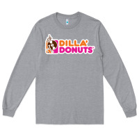 Heather Grey dilla' donuts Long Sleeve Tee - artisFamous