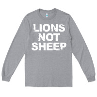 Heather Grey lions not sheep Long Sleeve Tee - artisFamous