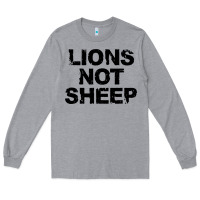 Heather Grey lions not sheep Long Sleeve Tee - artisFamous