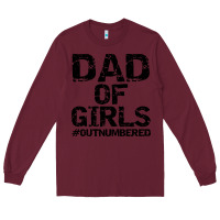 Burgundy dad of girls Long Sleeve Tee - artisFamous