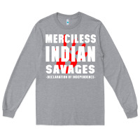 Heather Grey merciless indian savages Long Sleeve Tee - artisFamous