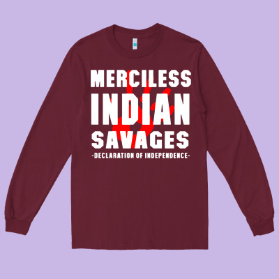 Merciless Indian Savages Long Sleeve Tee Designed By Artisfamous