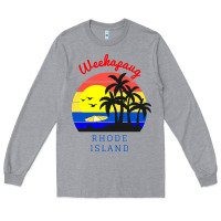 Heather Grey weekapaug, rhode island sunset Long Sleeve Tee - artisFamous