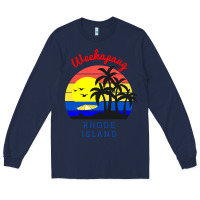 Navy weekapaug, rhode island sunset Long Sleeve Tee - artisFamous