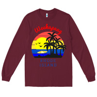 Burgundy weekapaug, rhode island sunset Long Sleeve Tee - artisFamous