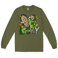 Army Green Lucky Saint Patricks Day Long Sleeve Tee - CowhideDigitalArt