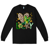 Black Lucky Saint Patricks Day Long Sleeve Tee - CowhideDigitalArt