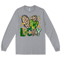 Heather Grey Lucky Saint Patricks Day Long Sleeve Tee - CowhideDigitalArt