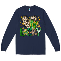 Navy Lucky Saint Patricks Day Long Sleeve Tee - CowhideDigitalArt