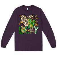Plum Lucky Saint Patricks Day Long Sleeve Tee - CowhideDigitalArt