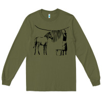 Army Green Banksy Zebra Long Sleeve Tee - artisFamous
