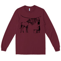 Burgundy Banksy Zebra Long Sleeve Tee - artisFamous
