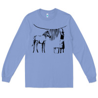 Colony Blue Banksy Zebra Long Sleeve Tee - artisFamous