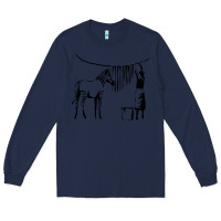 Navy Banksy Zebra Long Sleeve Tee - artisFamous