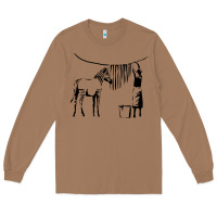 Toasted Coconut Banksy Zebra Long Sleeve Tee - artisFamous