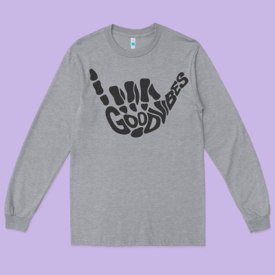 Goodvibes Shaka Long Sleeve Tee Designed By Artisfamous