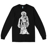 Black santa muerte blanca Long Sleeve Tee - artisFamous