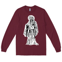 Burgundy santa muerte blanca Long Sleeve Tee - artisFamous