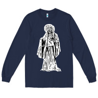 Navy santa muerte blanca Long Sleeve Tee - artisFamous