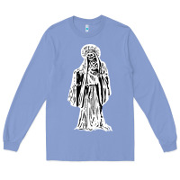 Colony Blue santa muerte blanca Long Sleeve Tee - artisFamous