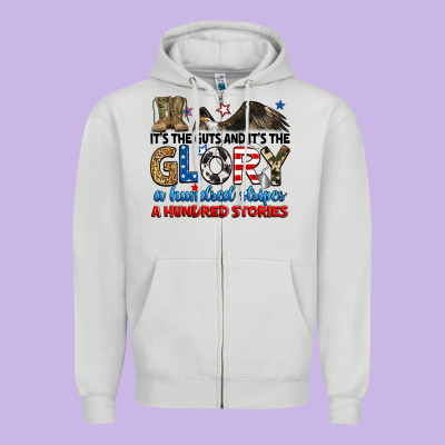 It's The Guts And It's The Glory A Hundred Stories Zipper Hoodie Designed By Ranaportraitstore